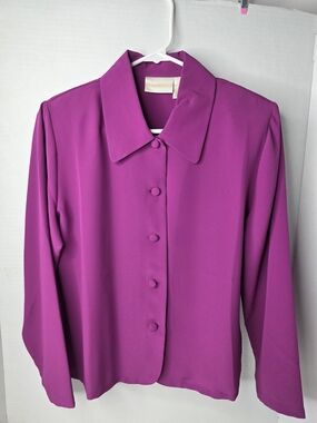 Women's Fuchsia Button-Front Blazer Jacket